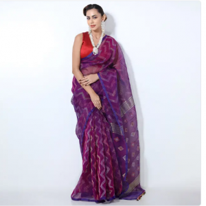 Purple Color Cotton Saree